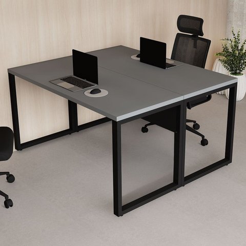 Mesa Escritório Plataforma Trabalho 2 Lugares 140 cm X 120cm 100% MDF Executive