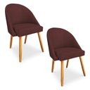Ver imagem 1 de Kit 02 Cadeiras Jantar Bela Suede Pés Palito Castanho - Pallazio Marsala