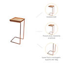 Ver imagem 2 de Mesa de Apoio Lateral para Sofá Anny Base em Metal Cobre Tampo Mel