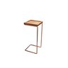 Mesa de Apoio Lateral para Sofá Anny Base em Metal Cobre Tampo Mel - 1