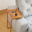 Ver imagem 3 de Mesa de Apoio Lateral para Sofá Anny Base em Metal Cobre Tampo Mel