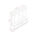 Ver imagem 4 de Estante para TV e Home Theater até 75 Polegadas 183,5cmx186,5cm Siena Bege Cumaru/Opala