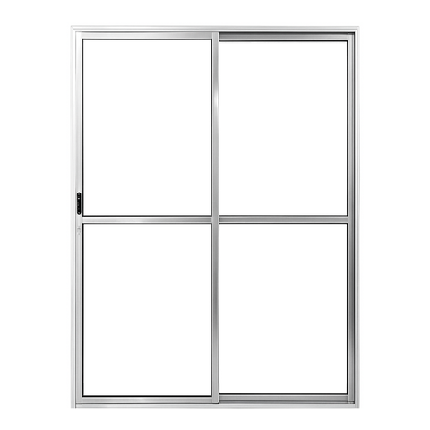 Porta Sacada de Aluminio Brilhante 2 Folhas Linha 25 com Fechadura 2,10x1,50