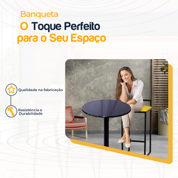 Kit 2 Banqueta Quadrada Preta para Balcão Ilha Cozinha Gourmet Bancada Piscina Bares Àrea de Lazer - 3