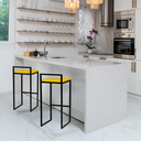 Ver imagem 6 de Kit 2 Banqueta Quadrada Preta para Balcão Ilha Cozinha Gourmet Bancada Piscina Bares Àrea de Lazer