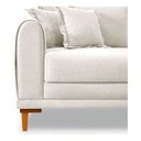 Ver imagem 2 de Sofá Living 3 Lugares Bouclê Branco 2.20m Pés em Madeira Bz Home Decor