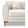 Sofá Living 3 Lugares Bouclê Branco 2.20m Pés em Madeira Bz Home Decor - 2
