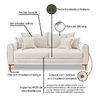 Sofá Living 3 Lugares Bouclê Branco 2.20m Pés em Madeira Bz Home Decor - 7