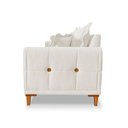 Ver imagem 3 de Sofá Living 3 Lugares Bouclê Branco 2.20m Pés em Madeira Bz Home Decor