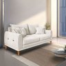 Sofá Living 3 Lugares Bouclê Branco 2.20m Pés em Madeira Bz Home Decor - 1