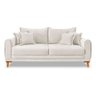 Sofá Living 3 Lugares Bouclê Branco 2.20m Pés em Madeira Bz Home Decor - 4