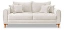 Ver imagem 5 de Sofá Living 3 Lugares Bouclê Branco 2.20m Pés em Madeira Bz Home Decor