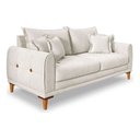 Ver imagem 5 de Sofá Living 3 Lugares Bouclê Branco 2.20m Pés em Madeira Bz Home Decor