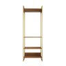 Guarda Roupa Aberto Industrial Modulado Solteiro Amêndoa Cabideiro Base Dourada - 3
