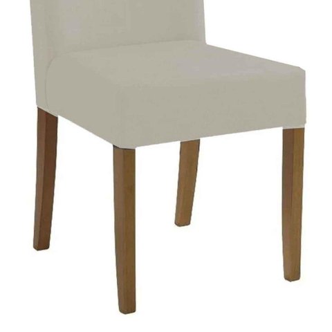 Kit 2 Cadeiras Sala de Jantar Estofadas D-28 100% Madeira Heloísa Suede Bege