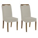 Ver imagem 2 de Kit 2 Cadeiras Sala de Jantar Estofadas D-28 100% Madeira Heloísa Suede Bege