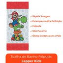 Ver imagem 6 de Toalha de Banho Infantil Super Mário Felpuda Algodão Praia Piscina Lepper