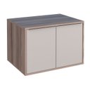 Ver imagem 1 de Gabinete Para Banheiro ARA 100% MDF Com Gaveta Dupla Com Divisor de Objetos Puxadores em Alumínio Co