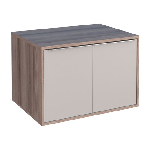 Gabinete Para Banheiro ARA 100% MDF Com Gaveta Dupla Com Divisor de Objetos Puxadores em Alumínio Co