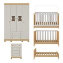 Ver mais imagens de Quarto de Bebê Completo Berço Americano 3 em 1 Colchão Fofura Multimóveis Mp4665 Madeirado/off