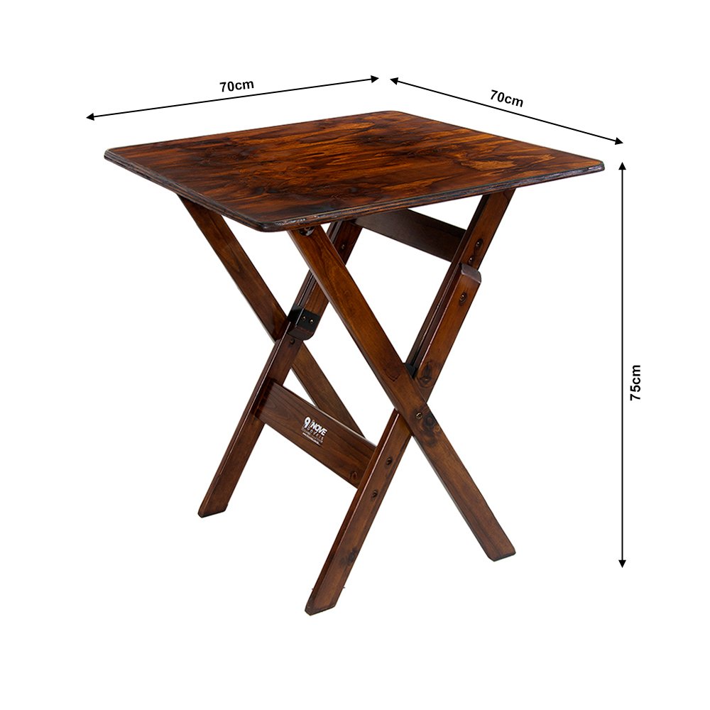 Mesa Dobrável 70x70cm para Bar e Restaurante em Madeira Maciça - Imbuia - 4