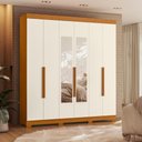 Ver imagem 1 de Guarda Roupa 6 Portas Espelho Mendes Cinamomo Off White
