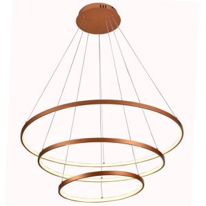 Pendente 40×60×80 90w 3000k 9000lm Bivolt Metal Dourado+silicone Fosco