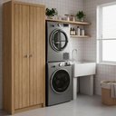Ver imagem 2 de Armario Multiuso 2 Portas 171x60 Cm Am3113 Amendoa Tecno Mobili