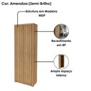 Ver imagem 4 de Armario Multiuso 2 Portas 171x60 Cm Am3113 Amendoa Tecno Mobili