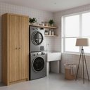 Ver imagem 7 de Armario Multiuso 2 Portas 171x60 Cm Am3113 Amendoa Tecno Mobili