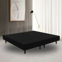 Ver imagem 4 de Base Box para Cama Casal Dobrável Suede 188x138 cm Bipartido - Preto