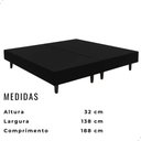 Ver imagem 2 de Base Box para Cama Casal Dobrável Suede 188x138 cm Bipartido - Preto