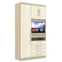 Ver imagem 4 de Guarda-Roupa de Canto com Cabeceira Casal e Painel Giratório Pra Tv Até 32 Polegadas Master Espresso