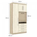 Ver imagem 6 de Guarda-Roupa de Canto com Cabeceira Casal e Painel Giratório Pra Tv Até 32 Polegadas Master Espresso