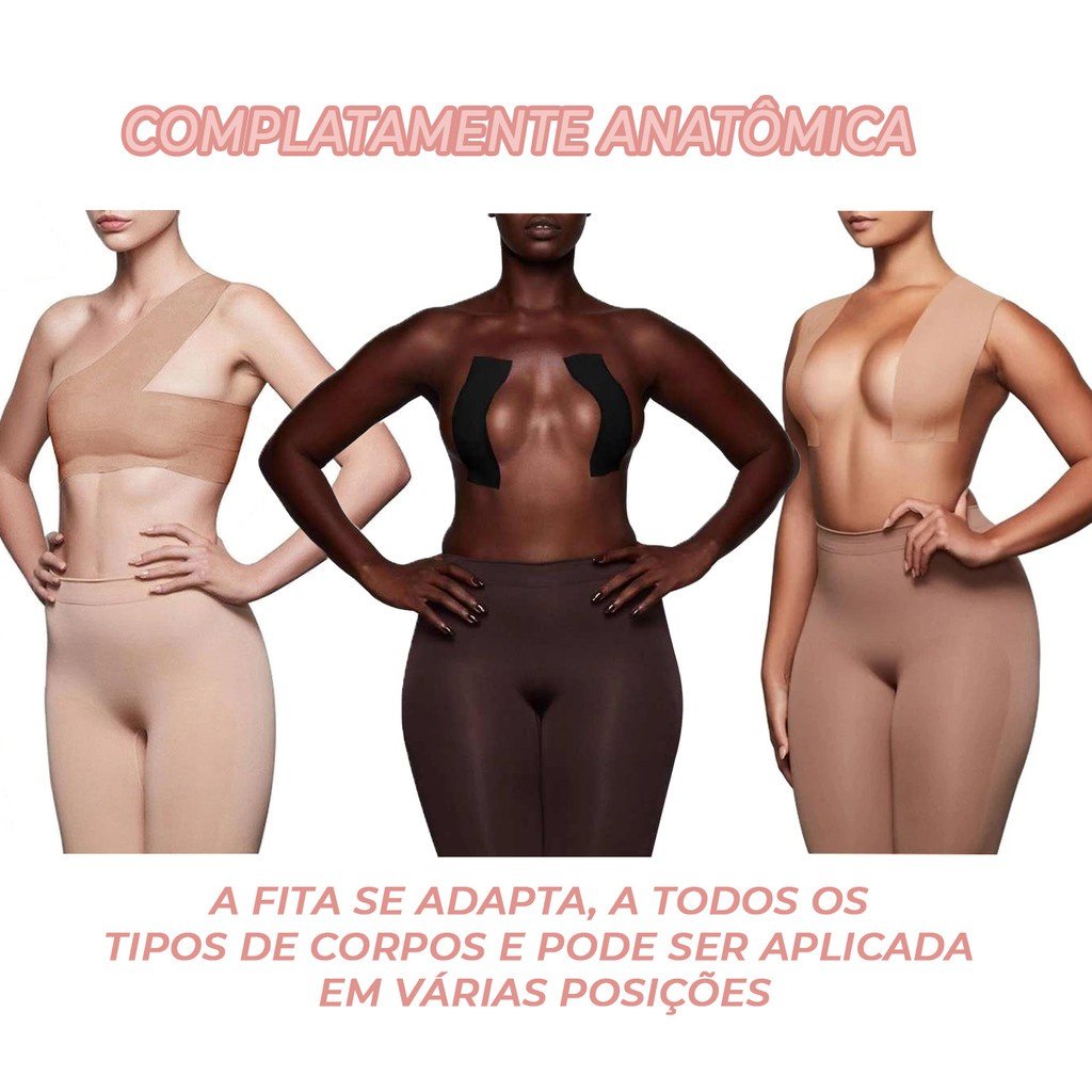 Sutia Adesivo Fita Boob Up Invisivel Fit 3D A Prova d'Agua Resistente ao Suor Cor:Bege - 6