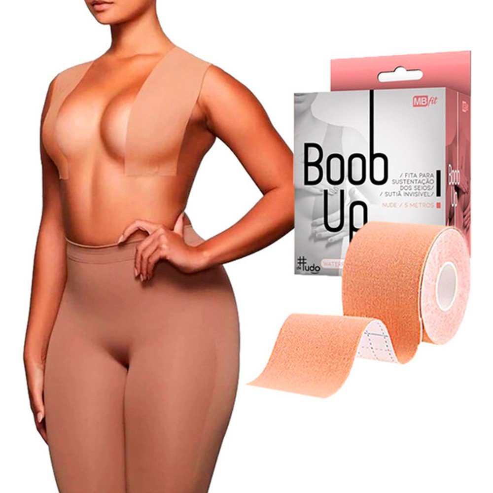 Sutia Adesivo Fita Boob Up Invisivel Fit 3D A Prova d'Agua Resistente ao Suor Cor:Bege - 4