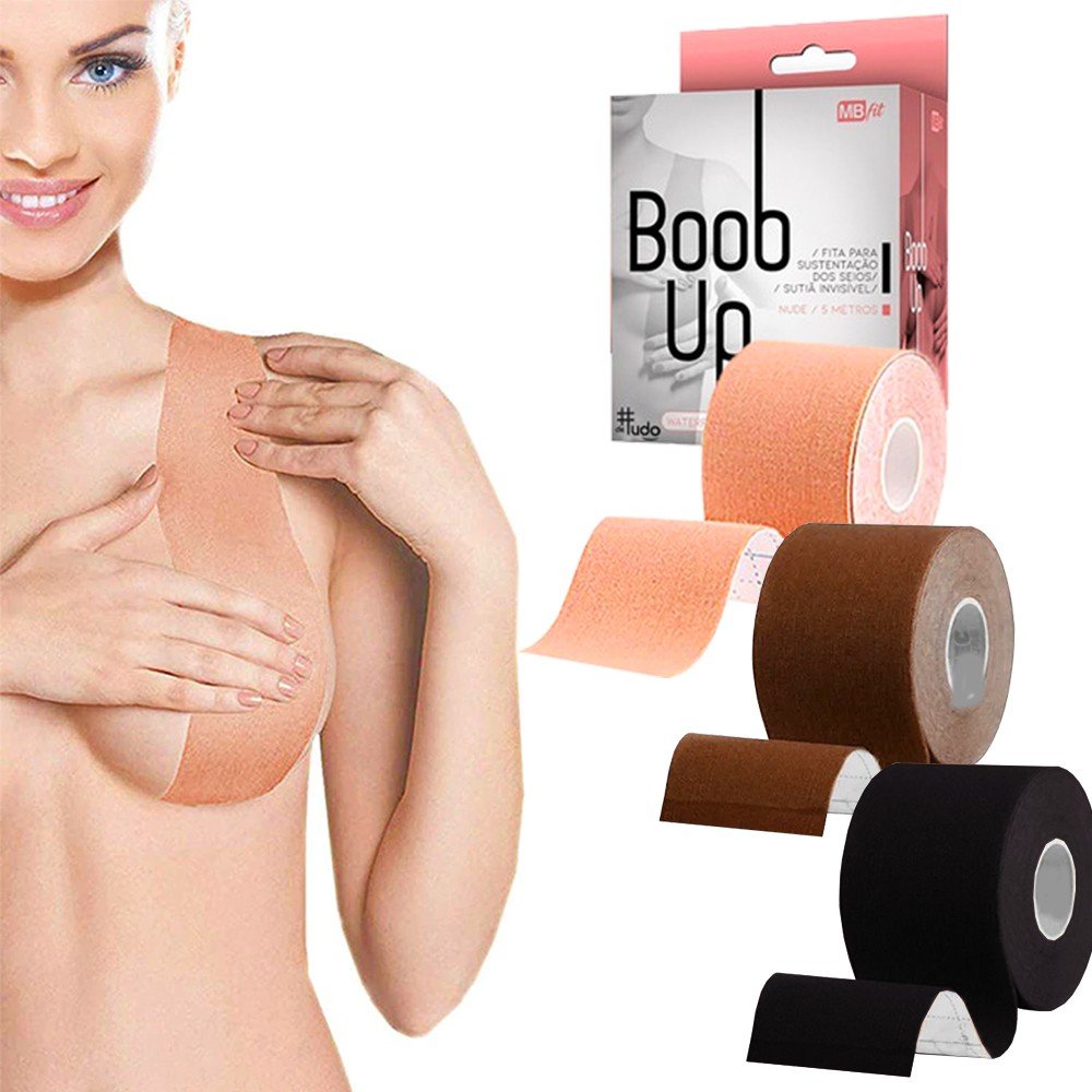 Sutia Adesivo Fita Boob Up Invisivel Fit 3D A Prova d'Agua Resistente ao Suor Cor:Bege - 2