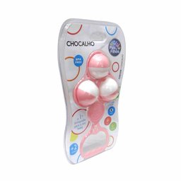 Chocalho Infantil para Bebê - Bolinhas - Rosa - Pais e Filhos - 4