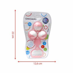 Chocalho Infantil para Bebê - Bolinhas - Rosa - Pais e Filhos - 5