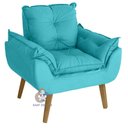 Ver imagem 4 de Kit 02 Poltrona e Puff Opala Suede Azul Turquesa Smf Decor