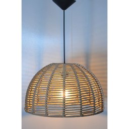 Pendente Luminária Meia Lua Grande Corda Náutica 40x25 +fio:rami/110v/220v - 1