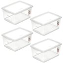 Ver imagem 1 de 4 Caixas Organizadoras com Tampa 7,5L Ordene Empilháveis Escritório Closet Lavanderia