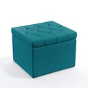 Ver imagem 4 de Kit Poltrona Namoradeira e 2 Poltronas Vega Capitonê com Puff Quasar Suede Azul Turquesa Aradecor