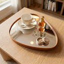 Ver imagem 1 de Bandeja Decorativa Espelhada Luxo para Sala e Lavabo Ciel 36cm:Caramelo