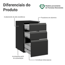 Ver imagem 4 de Balcão de Cozinha 40 cm 3 Gavetas Suspenso Preto Nice Madesa
