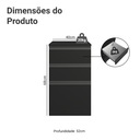 Ver imagem 3 de Balcão de Cozinha 40 cm 3 Gavetas Suspenso Preto Nice Madesa