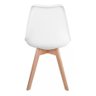 Cadeira de Jantar Saarinen Leda Tulipa Base Wood Madeira Maciça com Estofado em Couro Branco - 2