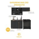 Ver imagem 5 de Armário de Cozinha Modulada Compacta Fidelitá Nara 100% MDF 3 Peças 200cm 8 Portas 2 Gavetas sem