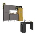 Ver imagem 1 de Armário de Cozinha Compacta com Bancada Americana Pequim Multimóveis Mp2204 Preto/lacca Fumê