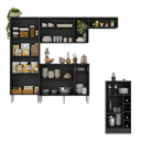 Ver imagem 4 de Armário de Cozinha Compacta com Bancada Americana Pequim Multimóveis Mp2204 Preto/lacca Fumê